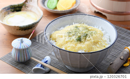 熱々のご飯で楽しむ とろろご飯 ( 味付けとろろ ) 熱々のご飯で楽しむ とろろご飯 ( 味付けとろろ ) 120326701