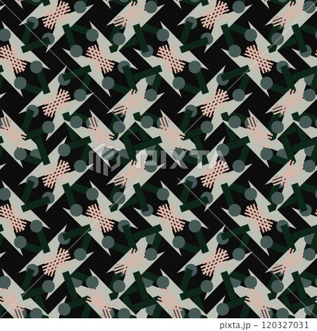 Abstract shapes geometric motif basic pattern. Modern fabric design textile swatch all over print block. Abstract shapes geometric motif basic pattern. Modern fabric design textile swatch all over print block. 120327031