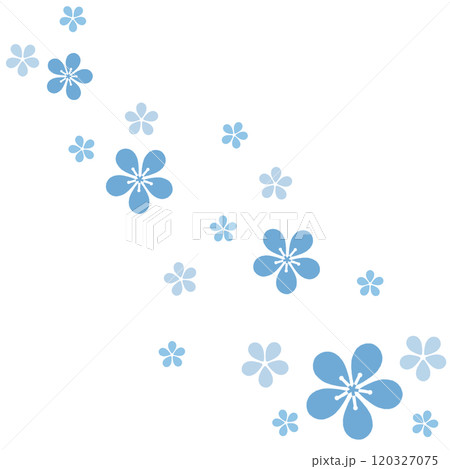 青いシンプルな花のイラスト 青いシンプルな花のイラスト 120327075