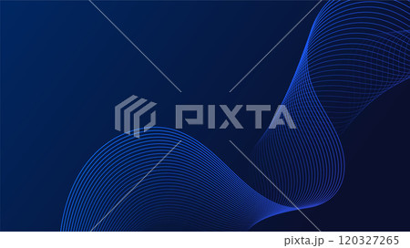 Geometric curved lines in gradient blue tones forming dynamic futuristic abstract flow patterns Geometric curved lines in gradient blue tones forming dynamic futuristic abstract flow patterns 120327265