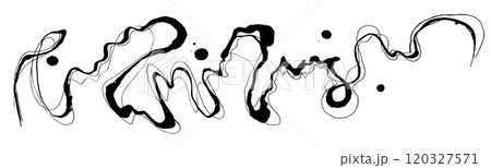 波　波しぶき　手書きの毛筆イラスト 120327571