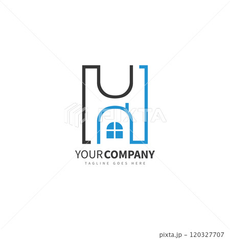 home logo design with concept letter h 120327707