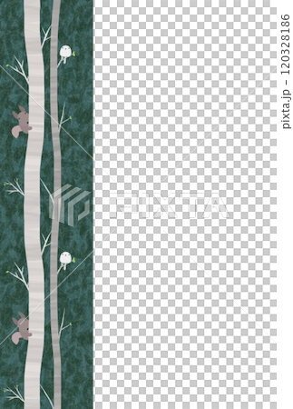 Background of birch and forest animals I-4 120328186