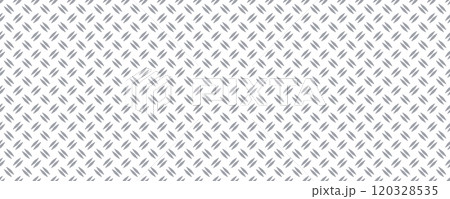 Diamond plate metal seamless pattern. Diamond structure texture. Metal construction background. Geometric diagonal tread stainless floor. Vector illustration isolated on white background 120328535