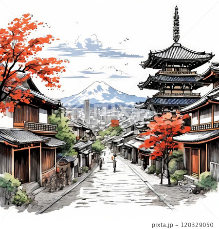 the Urban sketch japan hand drawn illustration the Urban sketch japan hand drawn illustration 120329050