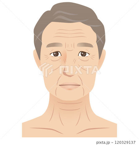 高齢男性の顔 シワ 美容 老化 高齢男性の顔 シワ 美容 老化 120329137
