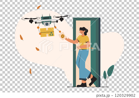 Drone Delivery at Doorstep 120329902