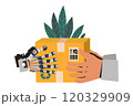 Robotic Hand Delivering a Package 120329909