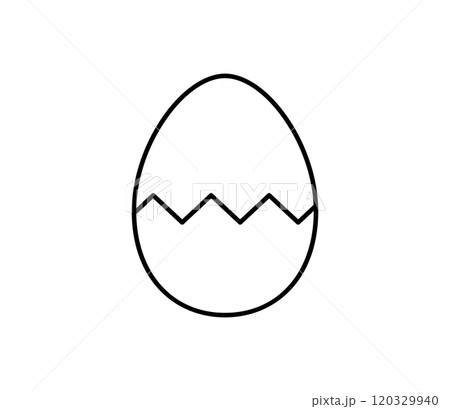 ヒビの入ったシンプルな卵のイラスト ベクター ヒビの入ったシンプルな卵のイラスト ベクター 120329940