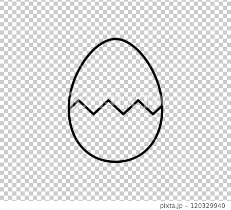 ヒビの入ったシンプルな卵のイラスト ベクター ヒビの入ったシンプルな卵のイラスト ベクター 120329940