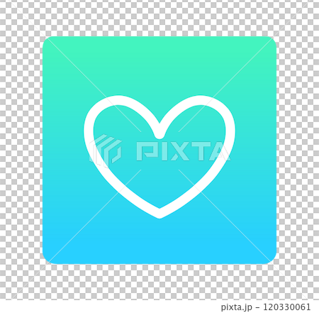 緑色のグラデーション｜ハートマーク 120330061
