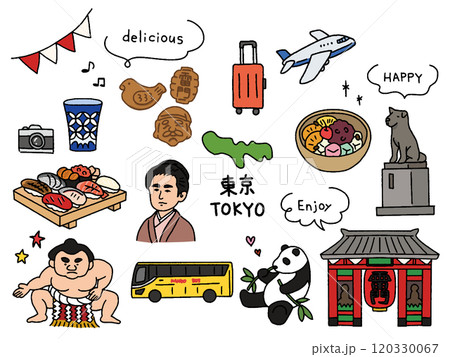 東京の手描きイラストセット 東京の手描きイラストセット 120330067