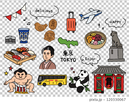 東京の手描きイラストセット 東京の手描きイラストセット 120330067