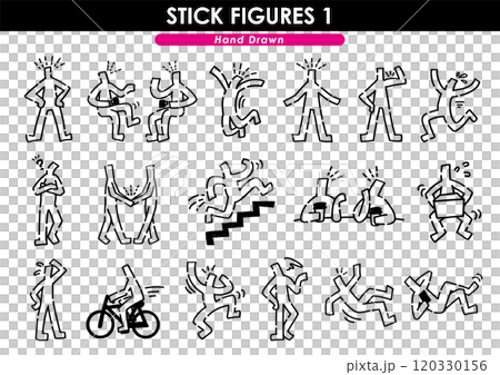 手描きの棒人間セット 手描きの棒人間セット 120330156