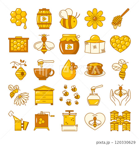 Honey line icon set vector isolated Honey line icon set vector isolated 120330629