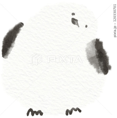 首を傾げるシマエナガのイラスト素材 首を傾げるシマエナガのイラスト素材 120330701