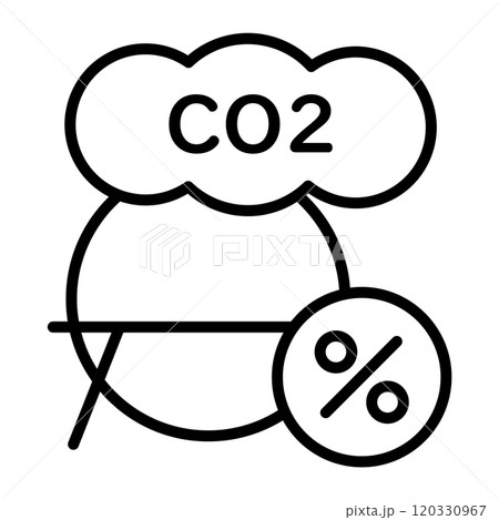炭素税のイメージアイコン。二酸化炭素と天然ガスとパーセンテージがあります。 120330967