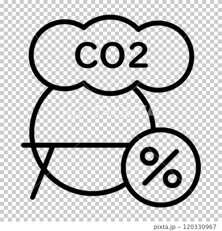 炭素税のイメージアイコン。二酸化炭素と天然ガスとパーセンテージがあります。 120330967