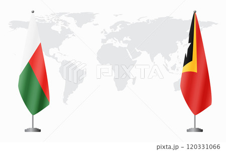 Madagascar and East Timor flags for official meeting 120331066