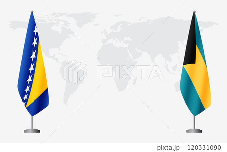 Bosnia and Herzegovina and Bahamas flags for official meeting 120331090