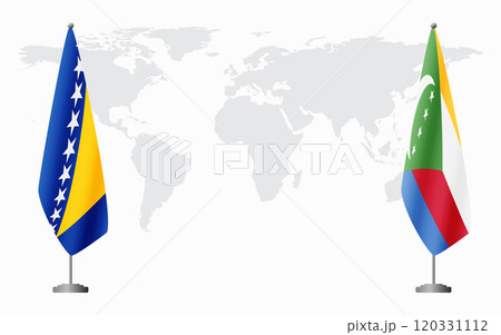 Bosnia and Herzegovina and Comoros flags for official meeting 120331112