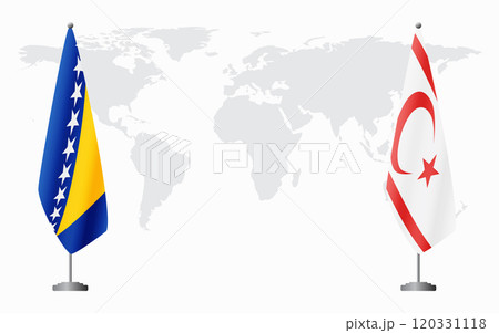 Bosnia and Herzegovina and Turkish Republic of Northern Cyprus flags for Bosnia and Herzegovina and Turkish Republic of Northern Cyprus flags for 120331118