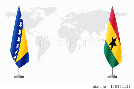 Bosnia and Herzegovina and Ghana flags for official meeting 120331131