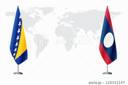 Bosnia and Herzegovina and Laos flags for official meeting Bosnia and Herzegovina and Laos flags for official meeting 120331147
