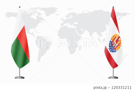 Madagascar and French Polynesia flags for official meeting 120331211