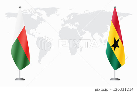 Madagascar and Ghana flags for official meeting 120331214