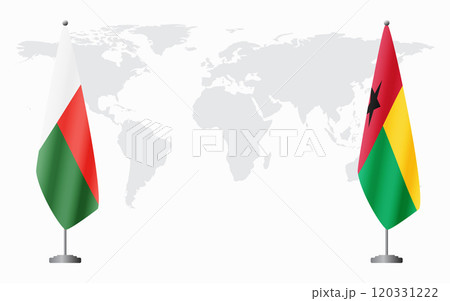 Madagascar and Guinea Bissau flags for official meeting 120331222