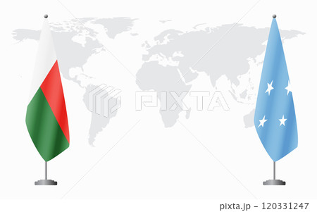Madagascar and Micronesia flags for official meeting 120331247