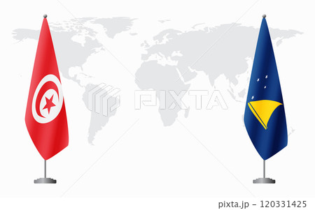 Tunisia and Tokelau flags for official meeting 120331425