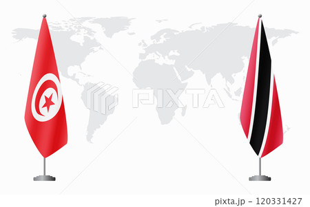 Tunisia and Trinidad and Tobago flags for official meeting Tunisia and Trinidad and Tobago flags for official meeting 120331427