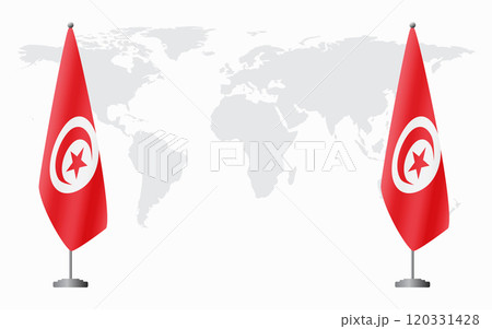 Tunisia and Tunisia flags for official meeting Tunisia and Tunisia flags for official meeting 120331428
