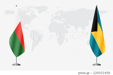 Madagascar and Bahamas flags for official meeting Madagascar and Bahamas flags for official meeting 120331450