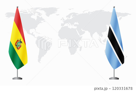 Bolivia and Botswana flags for official meeting 120331678