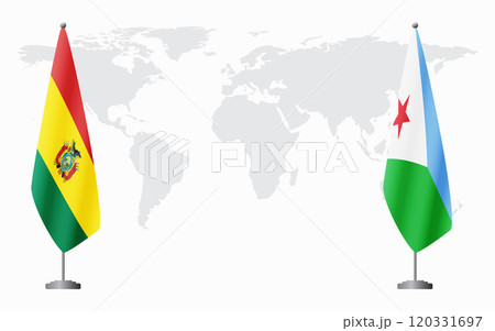Bolivia and Djibouti flags for official meeting 120331697