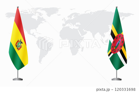 Bolivia and Dominica flags for official meeting 120331698