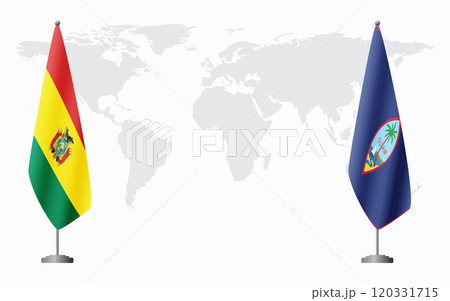 Bolivia and Guam flags for official meeting 120331715