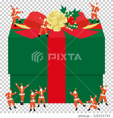10 個聖誕老人與聖誕禮物的向量插圖 120331734