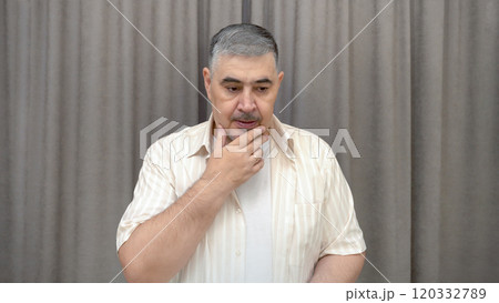 A man deep in thought. Reflections, decision making, doubts. 120332789