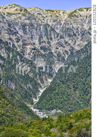 新穂高　鍋平公園から抜戸岩方面を望む 120332828