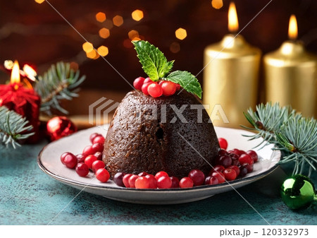 クリスマスプディングとクリスマス クリスマスプディングとクリスマス 120332973