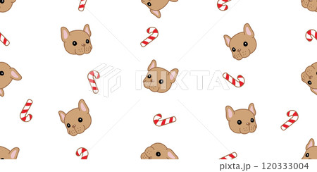 dog seamless pattern french bulldog Christmas Santa Claus candy cane vector cartoon gift box wrapping paper scarf isolated repeat wallpaper tile background illustration design dog seamless pattern french bulldog Christmas Santa Claus candy cane vector cartoon gift box wrapping paper scarf isolated repeat wallpaper tile background illustration design 120333004