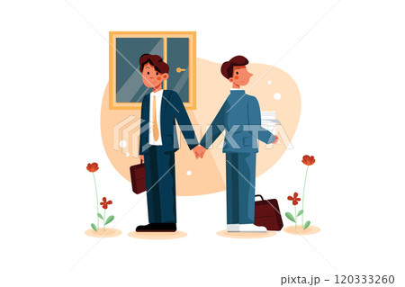 Businessmen handshaking back to back Businessmen handshaking back to back 120333260