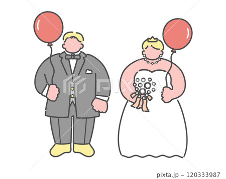 新郎新婦　結婚式　ウエディング　イラスト 120333987