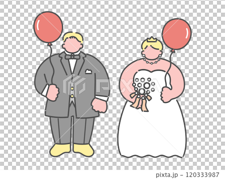 新郎新婦　結婚式　ウエディング　イラスト 120333987