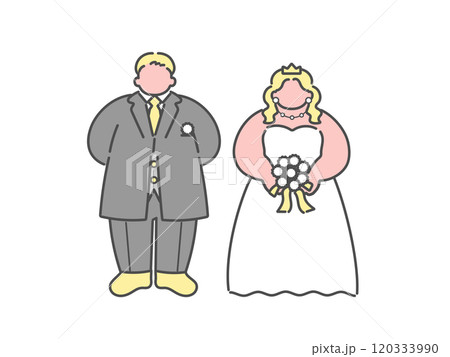 新郎新婦 結婚式 ウエディング イラスト 新郎新婦 結婚式 ウエディング イラスト 120333990
