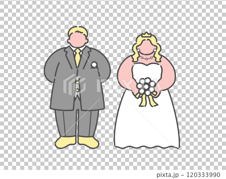 Bride and groom wedding illustration Bride and groom wedding illustration 120333990